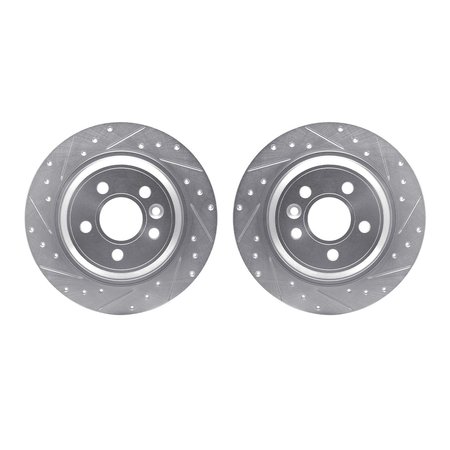 DYNAMIC FRICTION CO Rotors-Drilled and Slotted-SilverZinc Coated, 7002-27042 7002-27042
